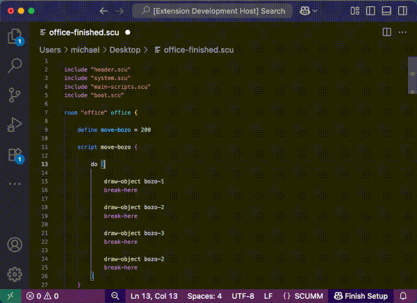 VS Code addon with SCUMM/Marley syntax highlighting